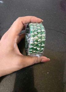 Green Embellished Bangles Set