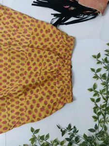Yellow Printed Ethnic Skirt 💐🌸😚