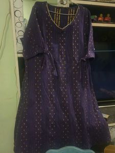 Elegant Purple Kurta with Golden Print