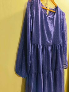 Blue Tiered Mini Dress