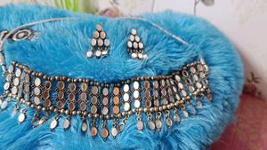 Mirror Choker &amp; Earring Set