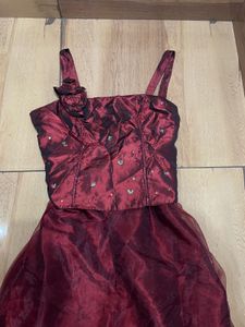 Maroon Embellished dress