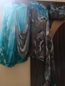 Printed Stiched Saree with Padded Blous
