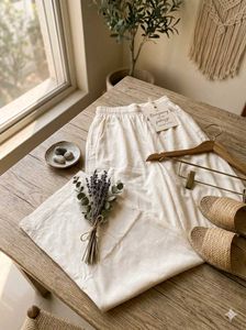 Comfortable Cream cotton pants