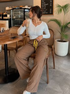 Brand new Brown wide-leg Corduroy Pants (S)