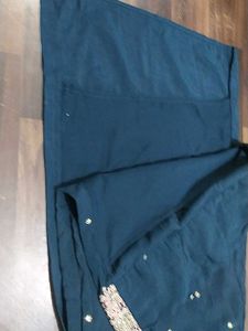 Embroidered Teal Kurta Set with Pants