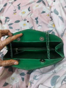 Green Beaded Clutch