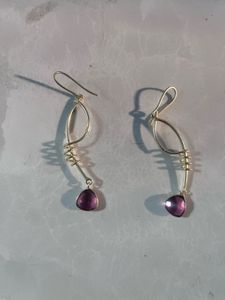 Dangling Amethyst Earrings