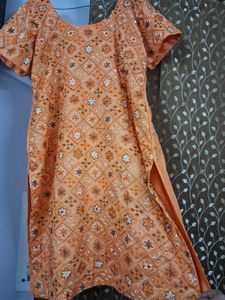 Orange Embroidered Suit