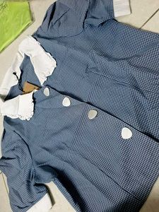 Blue Gingham Button-Up Shirt no 105