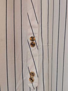 White Kurta with Pinstripe Pattern