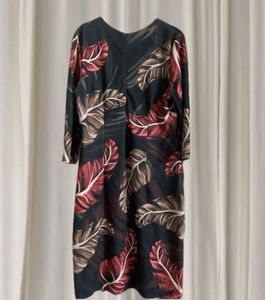 Feather Print Midi Dress