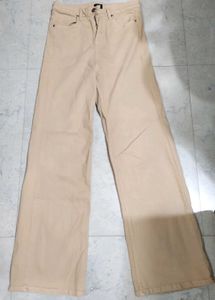 Women's Wide Leg Beige Pants