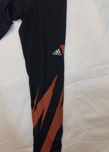 Adidas Black &amp; Orange Athletic Tights