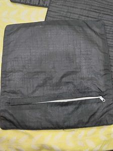 Set of 3 Black Textured Cushion Covers