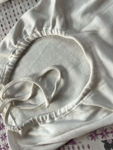 Ribbed White Long Sleeve Crop Top (Never Worn)
