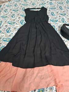 🍑Chic Black &amp; Peach Dress🍑