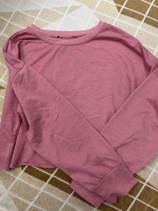 Pink Shein Sweatshirt Cropped