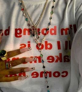 Y2k Multicolored Crystal Necklace