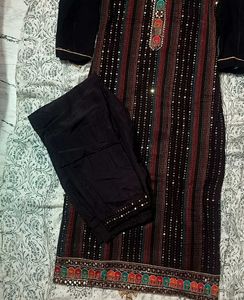 maroon colour straight suit