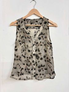 Sheer Leopard Print Sleeveless Top