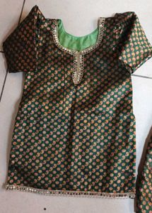 Green & Gold Ethnic Dress