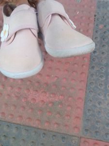 Cute Pink Girl's Shoes with Flower Accent