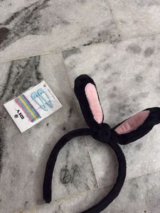 Option 1: Cute Plush Bunny Ears Hairband with Hair