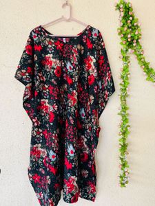 Floral Print Kaftan Dress