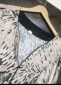 Cream Winter Top Black Print For 40 Bust