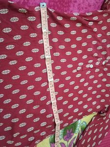 Maroon Printed Kurta