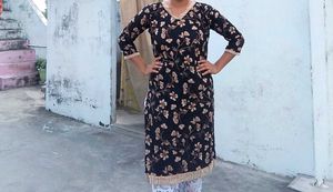 Elegant Floral Print Kurta