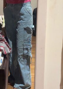 Light Wash Cargo Jeans
