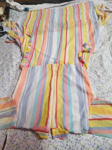Tiered Striped Midi Gown