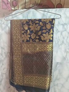 Elegant Blue & Gold Saree