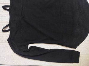 Shein Black Cold Shoulder Top