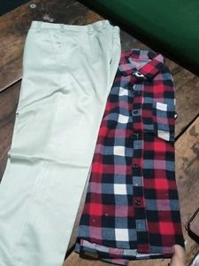 Men's Plaid Shirt and Pants Set Comdo offer 😱