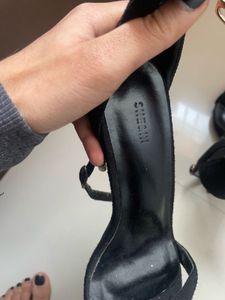 Black Stiletto Open Toe Heels