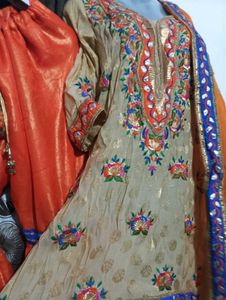 Orange Kurta Set with Dupatta