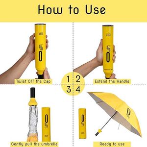 Yellow Wine Bottle Umbrella
