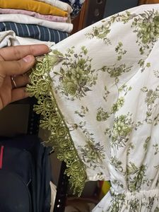 the perfect green white frock