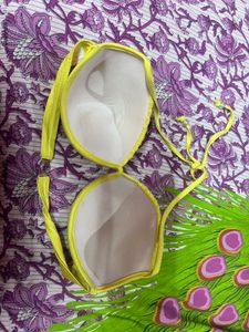 Vibrant Yellow Ruched Bikini bra