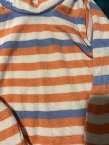 Striped Mock Neck Top