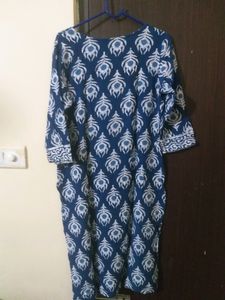 Blue Cotton Blend Kurti ..