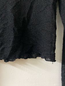 H&amp;M Sheer Black Long Sleeve Top
