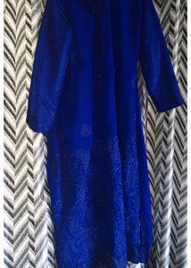 Vibrant Blue Ethnic Embroidery Kurti