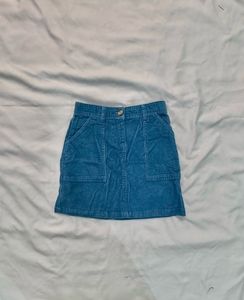 Blue Corduroy Mini Skirt