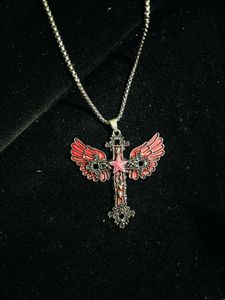 Winged Cross Pendant Necklace