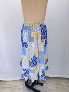 Bohemian Patchwork Print Ruffle Skirt