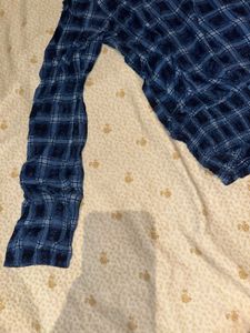 Blue Plaid Lace-Up Crop Top